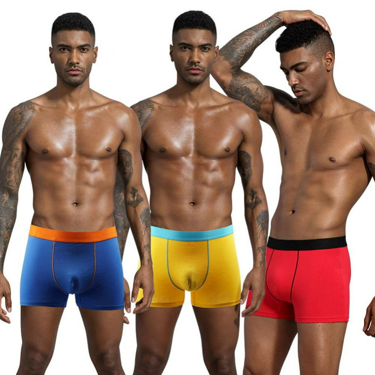 Popvcly Men's Breathable Cotton Underwear 3Pack Skin-friendly Sports Boxer  Briefs 