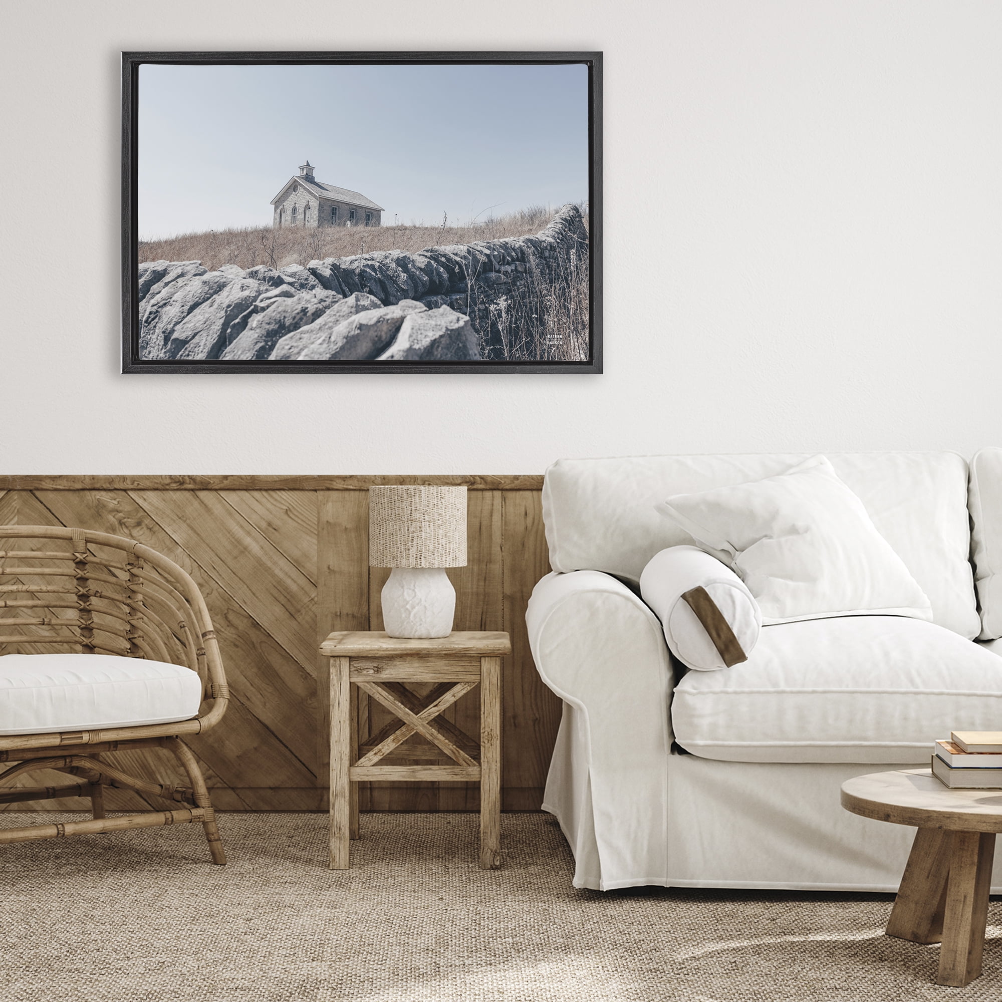 Stupell Industries One Room Schoolhouse Black Framed Floater Canvas Wall Art, design by Nathan Larson