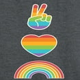 thumbnail image 3 of Instant Message - Pride - Peace, Love, Pride Rainbow Signs - Women's Racerback Tank Top, 3 of 6