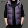 thumbnail image 2 of Chaqueta de plumón ligera con capucha para hombre, chaqueta sin mangas con relleno de plumón de pato para hombre, chalecos de marca de invierno para hombre, chaquetas para hombre, 2 of 4