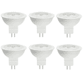 thumbnail image 1 of Dimmable MR16 LED Light Bulb 7W, 5000K Cool White, 500LM Bi-Pin GU5.3 Base, Spotlight Bulb for Landscape and Track Lighting, 6-Pack, 1 of 8