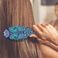 thumbnail image 4 of Pastoral Style Hair Brush with Floral and Tribal Patterns, Vintage Bohemian Soft Paddle Brush for Wet & Dry Hair, 4 of 8
