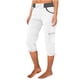 thumbnail image 1 of Pantalones capri cargo de verano Umfun para mujer, pantalones casuales elásticos de cintura alta, pantalones holgados de playa, pantalones cortos con cordón para vacaciones, 1 of 4