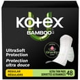 thumbnail image 1 of Kotex Bamboo Ultra Thin Pads with Wings, Regular Absorbency, 48 Count, 1 of 7