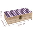 thumbnail image 2 of 7.9×2.3 In Wooden Boxes Durable Easy To Use Dustproof Prevent Slippery Delicate And Cabinet Violet Retro Houndstooth_2, 2 of 8