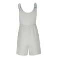 thumbnail image 5 of Diufon Playsuits for Women Solid Color Shorts Rompers Round Neck Sleeveless Strap Lace-Up Jumpsuits, 5 of 7
