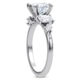 thumbnail image 2 of Eterna Jewel1.7 Ct Asscher Cut Lab Created Diamond Ring - 14K White Gold Plated Solitaire Engagement Wedding Ring for Her - Solitaire with Accents Diamond Rings for Women's, 2 of 3