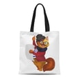thumbnail image 1 of JSDART Canvas Tote Bag Abyssinian Red Cat Scientist Reads Poetry Academic Book Reusable Shoulder Grocery Shopping Bags Handbag, 1 of 1
