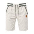 thumbnail image 5 of Tqcoqu Women's Linen Blend Straight Leg Casual Shorts with Pockets,Vacation Beach Drawstring Waist Comfy Shorts,2026 Spring Summer Trendy Clothes,Beige Women's S-XXXL, 5 of 7
