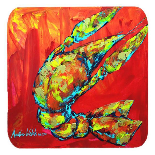 Carolines Treasures MW1134FC Crawfish Hot Craw Foam Coasters- Set Of 4