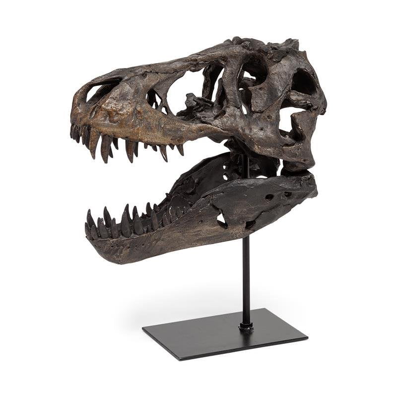 Mercana Lagrane Metal Replica Dinosaur Tyrannosaurus Black/Brass T-Rex Skull