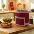 thumbnail image 5 of Red White Pressure Cooker Cover Geometric Greek Key Bordered Abstract Art Dust Cover for Kitchen Appliances with Top Handle & Storage Pockets, Fits 8 Quart Instant Pot, Air Fryer, Crock Pot, 5 of 9