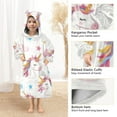 thumbnail image 3 of Wearable Blanket Hoodie for Kids Unicorn Clouds Stars Flannel Hooded Blanket with Pockets and Sleeves Suitable for Boys and Girls, 3 of 7