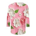 thumbnail image 5 of JTZGDY T-Shirts for Women Cute Flower Print Summer 3/4 Sleeve Crew Neck Basic Tees Plus Size Dressy Casual Tunic Blouse Trendy 2025 Outfit Clothes Multicolor#01 XXXL, 5 of 6