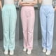 thumbnail image 2 of Pantalones de enfermera, pantalones blancos con cintura elástica para mujer, pantalones de médico, ropa de trabajo de primavera y otoño, pantalones de trabajo de verano de color rosa y azul, 2 of 3