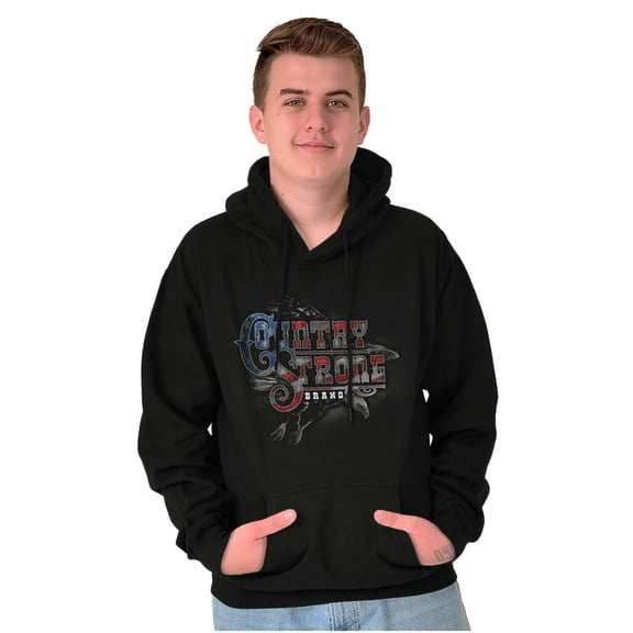 Country Strong Patriotic America Flag Unisex Plus Fleece Graphic Hoodie Brisco Brands 5X