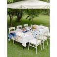 thumbnail image 4 of Outdoor Tablecloth with Umbrella Hole for Patio/Picnic/Party/Camping, Navy Blue Spring Floral Waterproof Table Cloth Rectangle Table Cover Washable, Farmhouse Butterfly (52"x 70"), 4 of 8