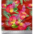 thumbnail image 1 of Soimoi Silk Fabric Leaves,Laceleaf & Lupine Floral Print Fabric by Yard 42 Inch Wide, 1 of 1