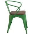 thumbnail image 6 of BizChair 4 Pk. Green Metal Chair with Wood Seat and Arms, 6 of 8
