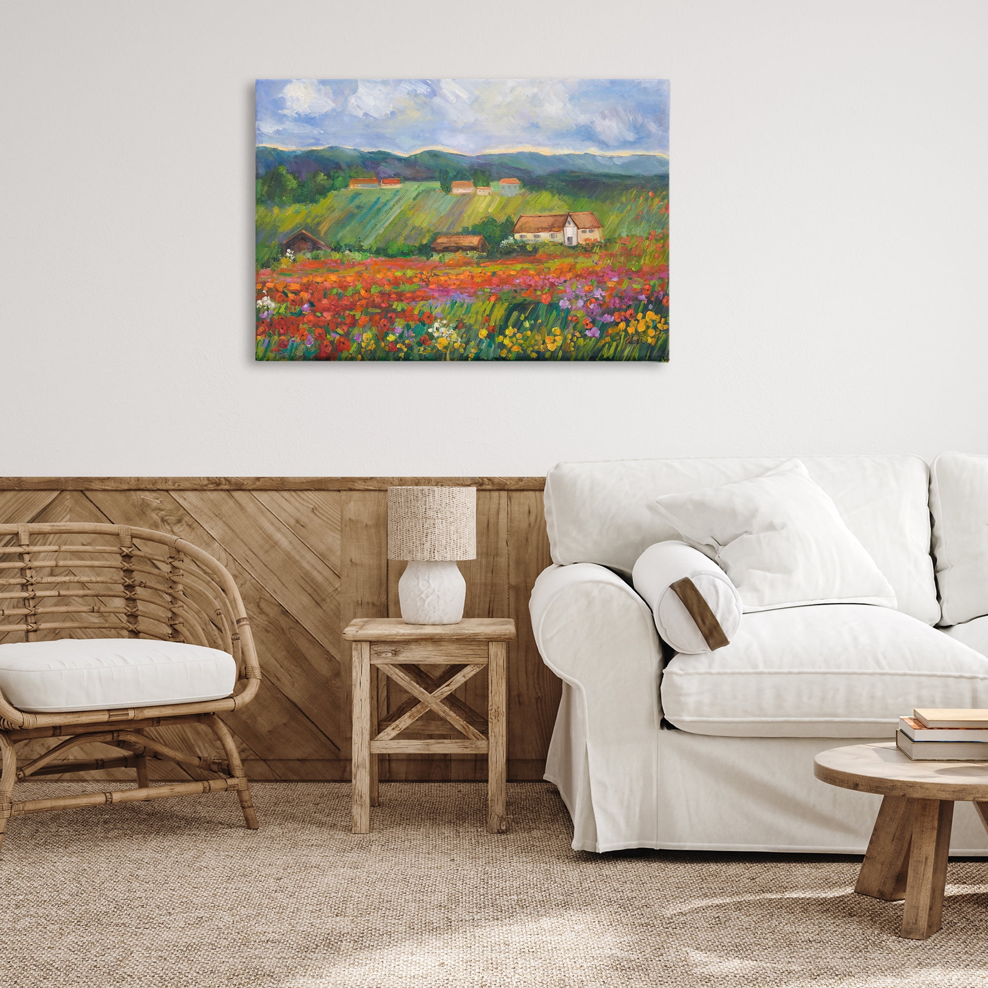 Stupell Industries Spring Glory Lush Meadow Landscape & Nature Painting Wrapped Canvas Art Print Wall Art, 36 x 24