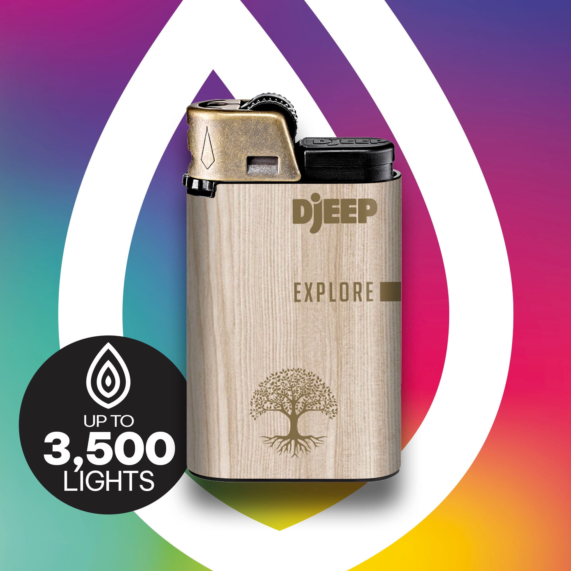 DJEEP Pocket Lighters, BOLD Collection Textured Metallic, Unique Lighters, 24 Count Tray of Disposable Lighters