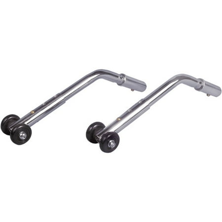 Drive Medical Adjustable Universal Wheelchair Anti Tipper with Wheels, Chrome