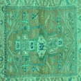 thumbnail image 1 of Ahgly Company Indoor Square Abstract Turquoise Blue Modern Area Rugs, 3' Square, 1 of 4