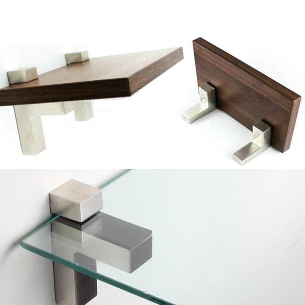 Axioma 6x Solid Metal Adjustable Wood/Glass Shelf Bracket Wall Mount Brushed Nickel
