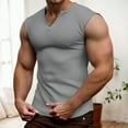 thumbnail image 2 of Men's V Neck Sleeveless Tank Top, Lightweight Polyester, Casual Summer Wear, Relaxed Fit, S-XXXL, 2 of 5