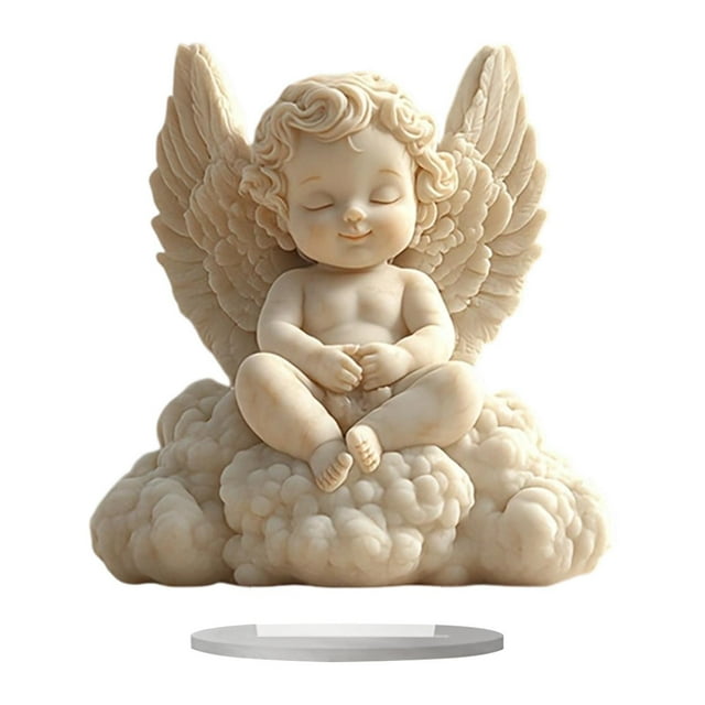 Ángel rezando, adorno de querubín de ángel bebé, acrílico plano 2D, para decoración del hogar, para jardín, entrada, césped, porche