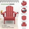 thumbnail image 6 of SERWALL Folding Adirondack Chair Set of 4 with Dual Cup Holders & Phone Holder, All-Weather HDPE Fire Pit Chairs for Outdoor, Patio, Poolside, Garden - Light Red, 6 of 12