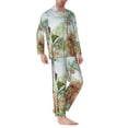 thumbnail image 2 of Daiia Watercolor African Animals Wildlife for Men's Long-Sleeved Pajama Set – Soft & Comfortable Sleepwear Button-Up Pajamas Cozy Lounge Wear-Small, 2 of 7