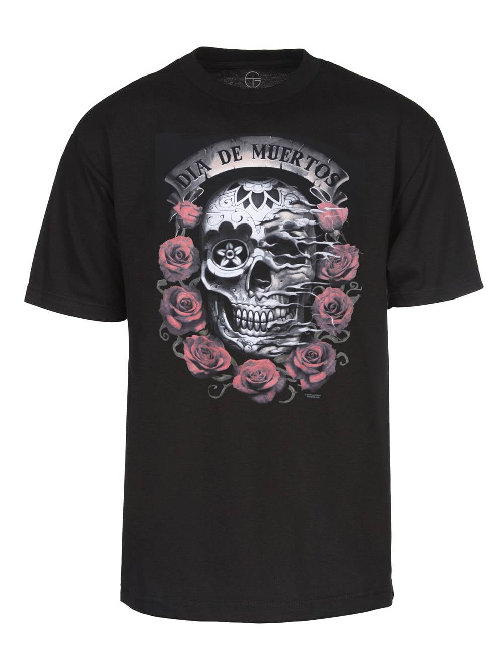 Grateful Dead Skull & Roses T-Shirt in Black, Men's Unisex, 100