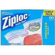 Ziploc Freezer Bags Family Pack Quart Size, 66 count