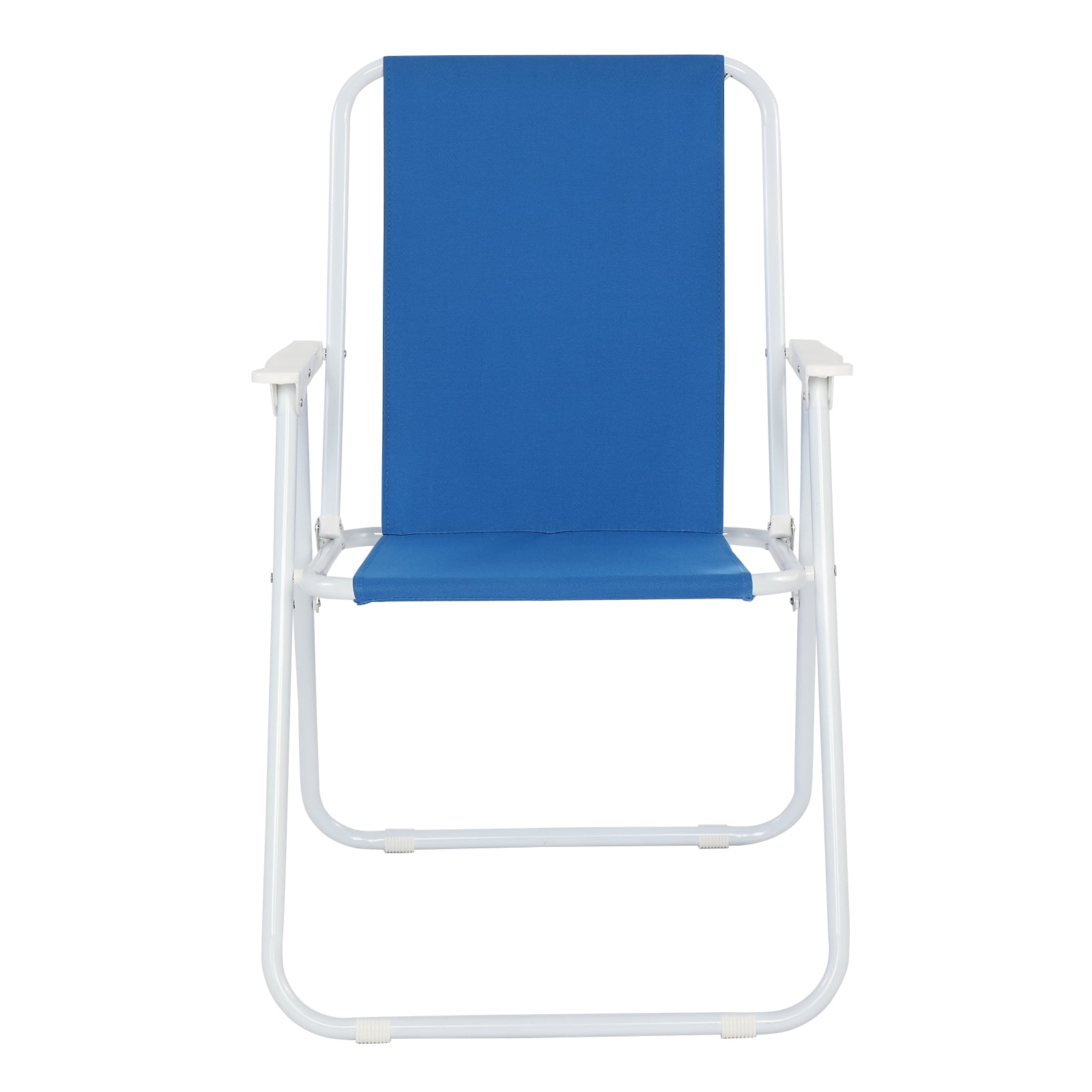 Blue Foldable Outdoor Beach Chair, Oxford Cloth & Iron Pipe Load-Bearing 100kg