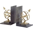 thumbnail image 1 of homeroots home decor 392136 Gold Tone Metal Sphere Compass Bookends, 1 of 1