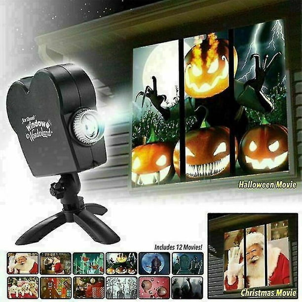 Proyector Window Wonderland Halloween Navidad Proyección holográfica Navidad Hogar