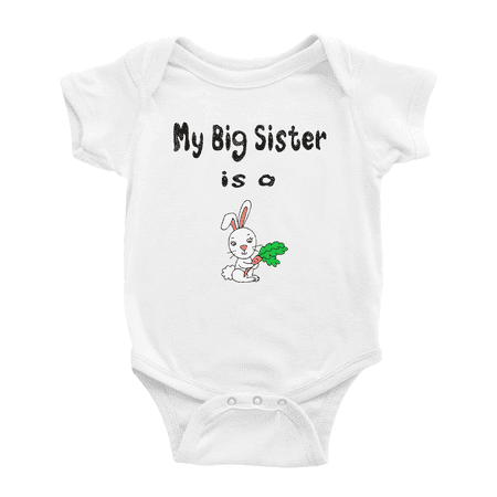 

My Big Sister Is A Rabbit Cute Baby Clothing Bodysuits Boy Girl