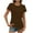 Coffee, variant on ZyeKqe Dressy Casual Tops for Women Crochet Short Sleeve Shirts Crewneck Slim Fitted Blouses Top