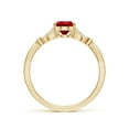 thumbnail image 2 of ANGARA Lab Grown Nature-Inspired Pear Ruby Engagement Ring with Leaf Motifs for Women in 14K Yellow Gold (Size-7x5mm) | July Birthstone, Anniversary, Jewelry Gift for Women | Lab-Grown Ruby Ring, 2 of 7