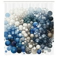 thumbnail image 4 of Ambesonne Blue Shower Curtain, Modern Watercolor Circle Blots, 69"Wx70"L, Eggshell and Dark Slate Blue, 4 of 4