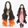 thumbnail image 1 of Anime Demon Slayer Cosplay Kamado Nezuko Cosplay disfraz Kimono peluca diente boca traje Halloween disfraz carnaval fiesta adultos niños Gao Jinjia LED, 1 of 2