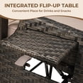 thumbnail image 6 of GRANDPATIO Wicker Outdoor Recliner with Independent Backrest & Footrest Adjustment, Air Pump 150° Lay-Flat Lounge Chair, Removable Olefin Cushion & Flip-Up Side Table,Beige,1PC, 6 of 8