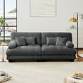 thumbnail image 2 of 94.4" Chenille Cloud Loveseat Sofa, 2-Seater Modern Sectional Couch with 6 Pillows and Ergonomic Design, Tufted Upholstered Seat with Fixing Buckle for Living Room, Bedroom, Gray, 2 of 9