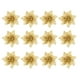thumbnail image 1 of 20 piezas de adornos de flores de Navidad ahuecan brillo adorno de flores artificiales de Navidad decoración de fiesta de Navidad (dorado), 1 of 5