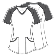 Cherokee Infinity Women Medical Scrubs Top V-Neck CK645, XXS, Shades Of Grey