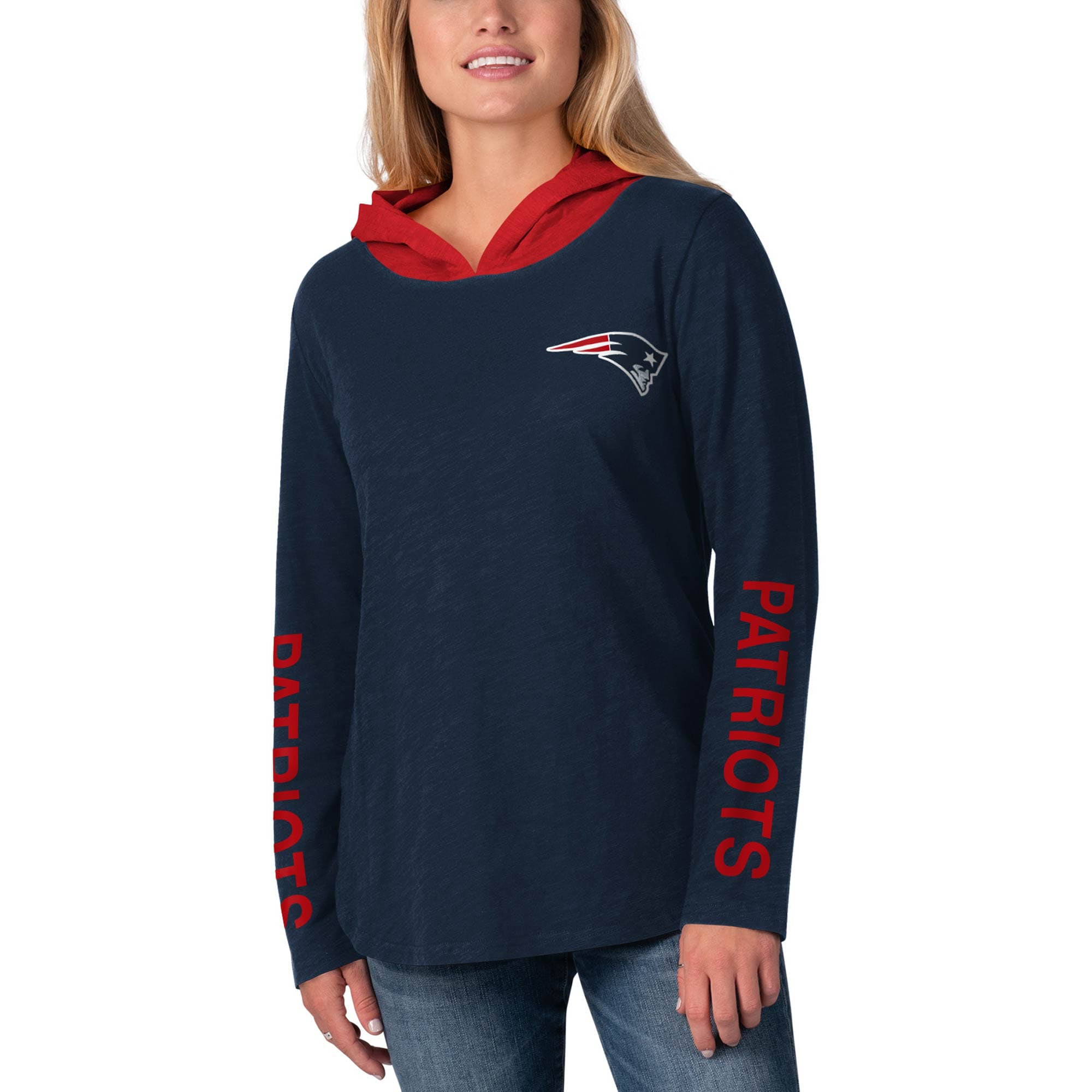 Women's G-III 4Her by Carl Banks Navy/Red New England Patriots Crossbar Pullover  Hoodie - Walmart.com