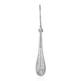 thumbnail image 4 of Wellingsale Ladies 14k White Gold Polished Diamond Cut Fancy Dangle Hanging Drop Earrings (5 x 30mm), 4 of 7