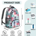 thumbnail image 5 of Boho Bohemia Flower Backpack for School,Cute School Bag,Schoolbag with Adjustable Shoulder Straps & Padded Back,16.9 Inch, 5 of 5