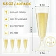 thumbnail image 6 of Champagne Flutes Plastic Champagne Glasses Disposable 100 Pack 5.5 Oz Gold Glasses Acrylic Wedding Toasting Cocktail Cups for 2025 Graduation Decorations Birthday Party Supplies, 6 of 14